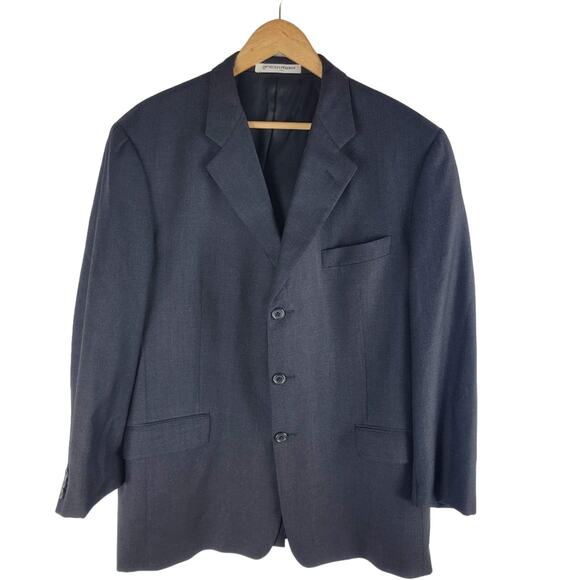 Hickey Freeman Limited Union Made USA Wool Blazer Gray Size 44R